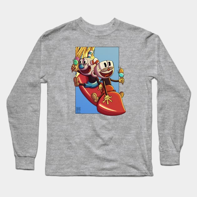 Cuphead and mugman Long Sleeve T-Shirt by bassbongo